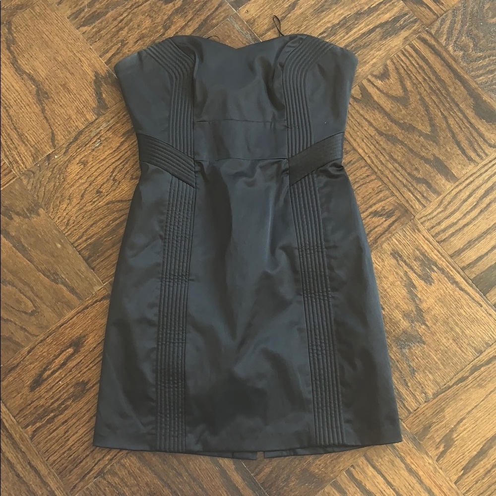 Strapless silk black dress
